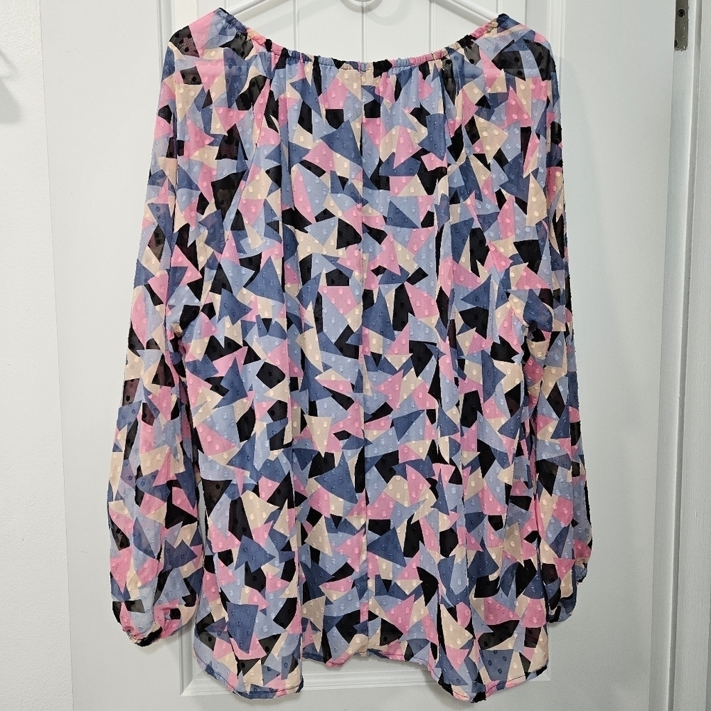 Lane Bryant Colorful Geometric Top Plus Size 18/20 - Picture 2 of 6